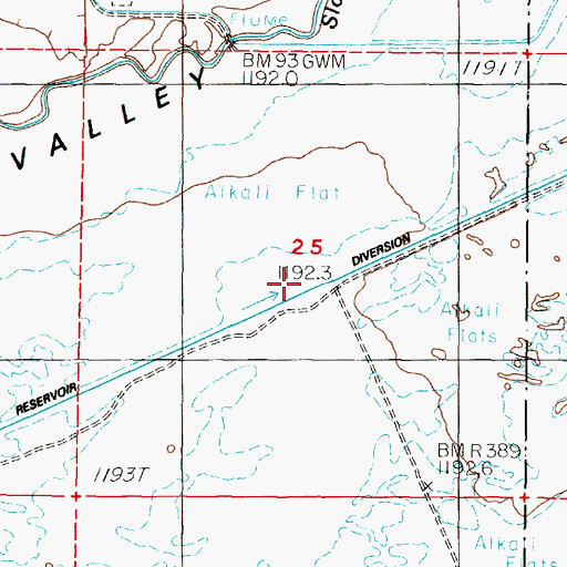 Topographic Map of Stillwater Point Reservoir Diversion Canal, NV