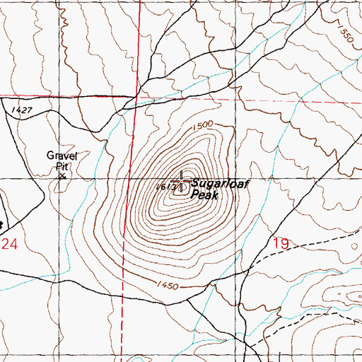 Topographic Map of Sugarloaf Peak, NV