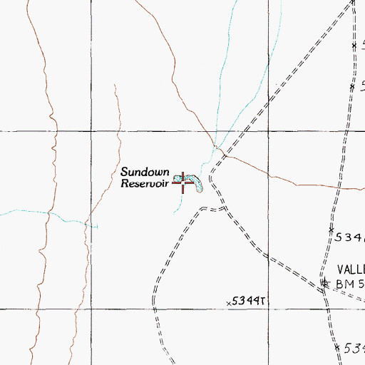 Topographic Map of Sundown Reservoir, NV