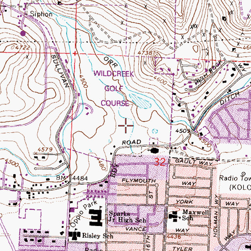 Topographic Map of Sun Valley, NV