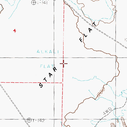 Topographic Map of Star Flat, NV