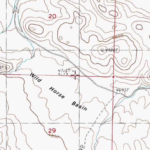 Topographic Map of Wild Horse Basin, NV