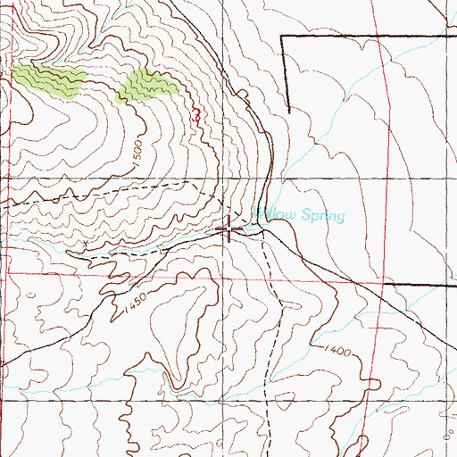 Topographic Map of Willow Spring, NV