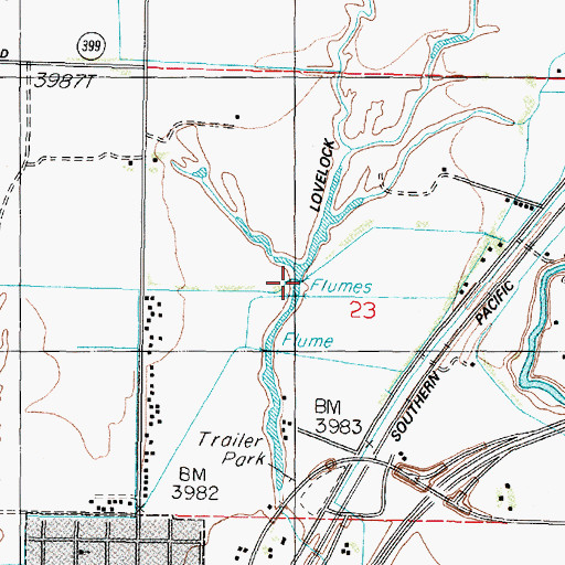Topographic Map of Irish-American Canal, NV
