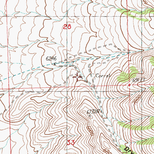 Topographic Map of Dry Canyon, NV
