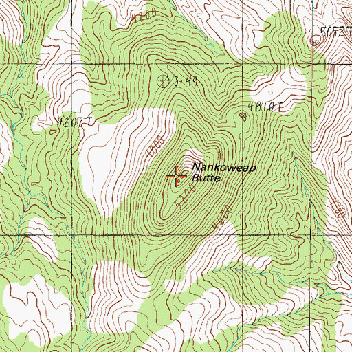 Topographic Map of Nankoweap Butte, AZ