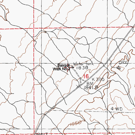 Topographic Map of Basque Well Number 2, NV