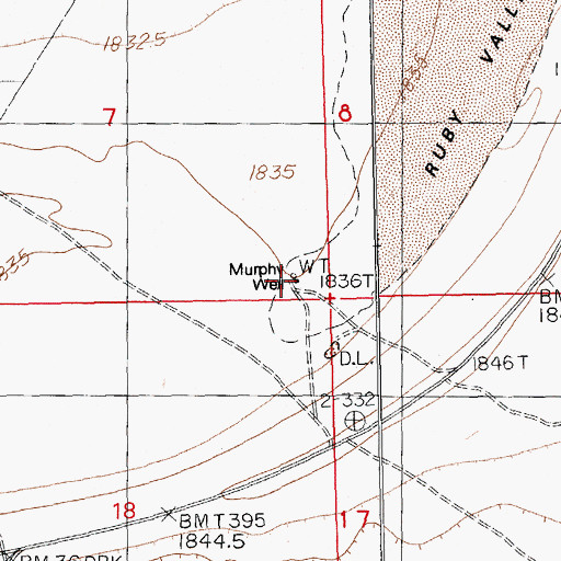 Topographic Map of Murphy Well, NV