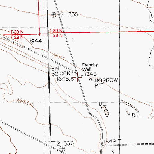 Topographic Map of Frenchy Well, NV