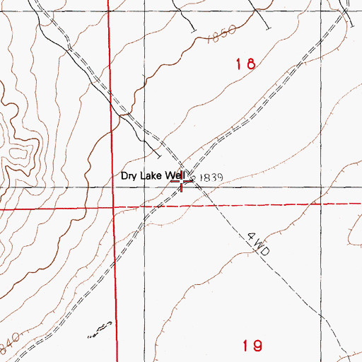 Topographic Map of Dry Lake Well, NV