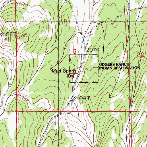 Topographic Map of Mud Spring, NV