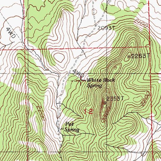 Topographic Map of White Rock Spring, NV