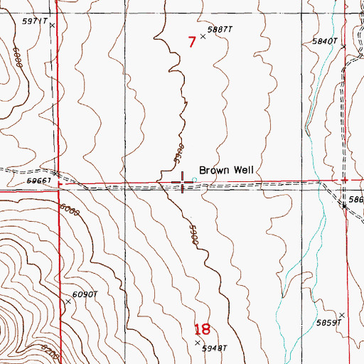 Topographic Map of Brown Well, NV