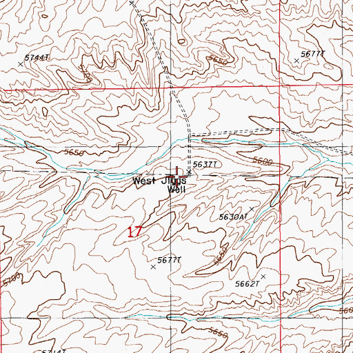 Topographic Map of West Jiggs Well, NV
