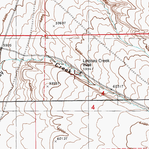 Topographic Map of Lindsay Creek Well, NV