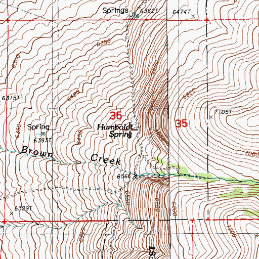 Topographic Map of Humboldt Spring, NV