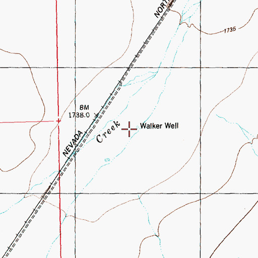 Topographic Map of Walker Well, NV