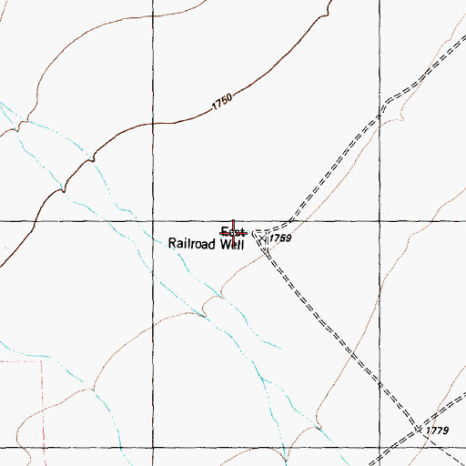 Topographic Map of East Railroad Well, NV