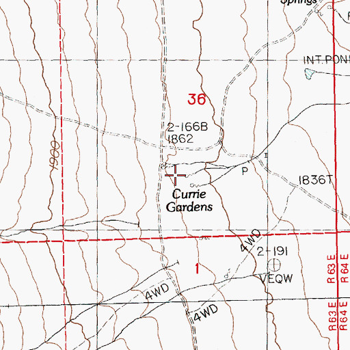 Topographic Map of Currie Gardens, NV