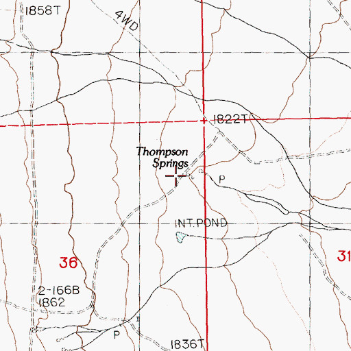 Topographic Map of Thompson Springs, NV