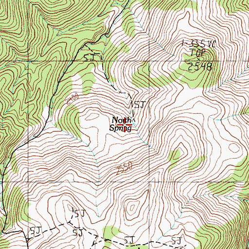 Topographic Map of North Spring, NV