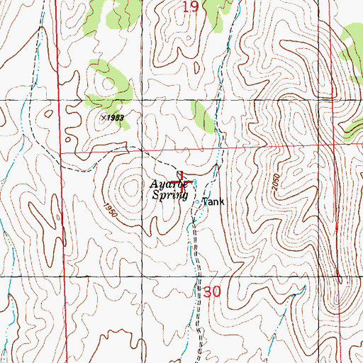 Topographic Map of Ayarbe Spring, NV