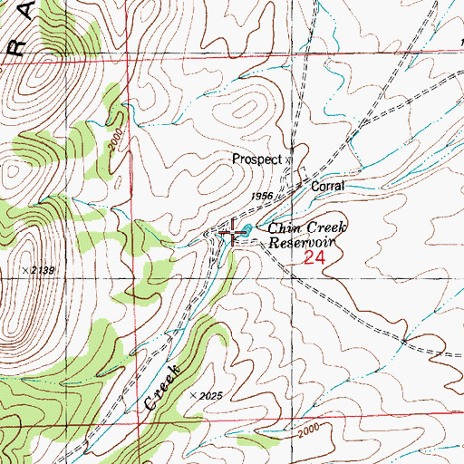 Topographic Map of Chin Creek Reservoir, NV
