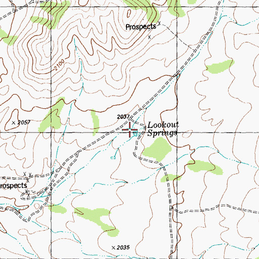 Topographic Map of Lookout Springs, NV