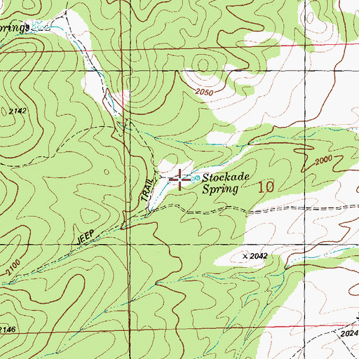 Topographic Map of Stockade Spring, NV