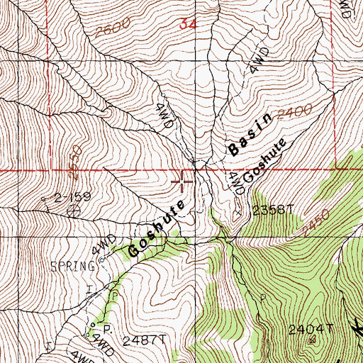 Topographic Map of Goshute Basin, NV
