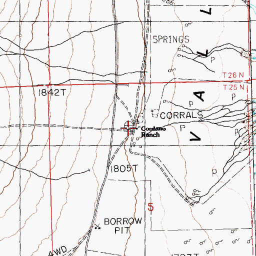 Topographic Map of Cordano Ranch, NV