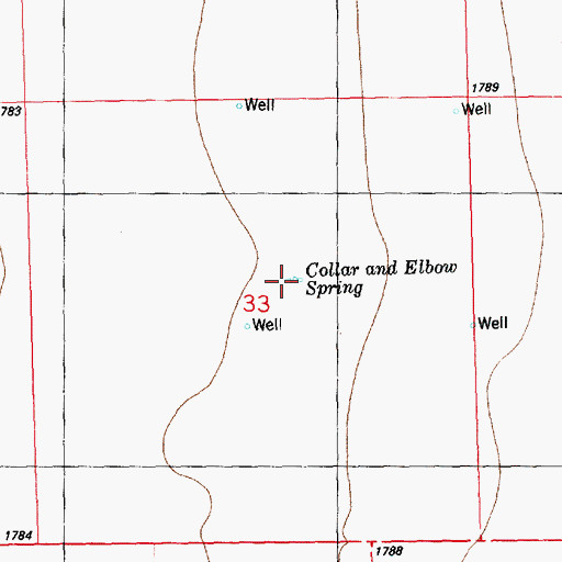 Topographic Map of Collar and Elbow Spring, NV