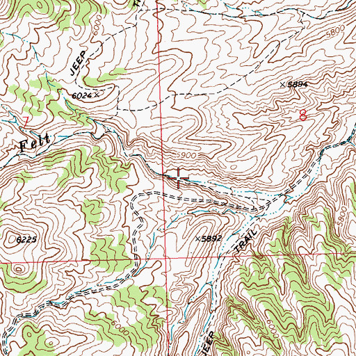 Topographic Map of Felt Canyon, NV