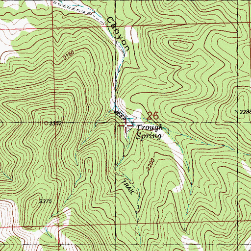 Topographic Map of Trough Spring, NV
