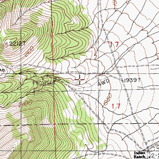 Topographic Map of Dry Canyon, NV