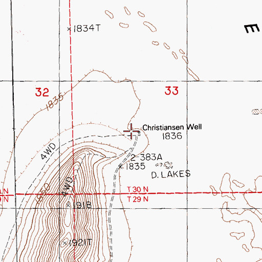 Topographic Map of Christiansen Well, NV
