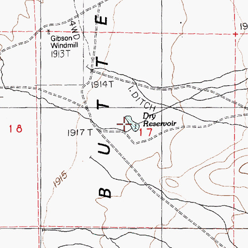Topographic Map of Dry Reservoir, NV