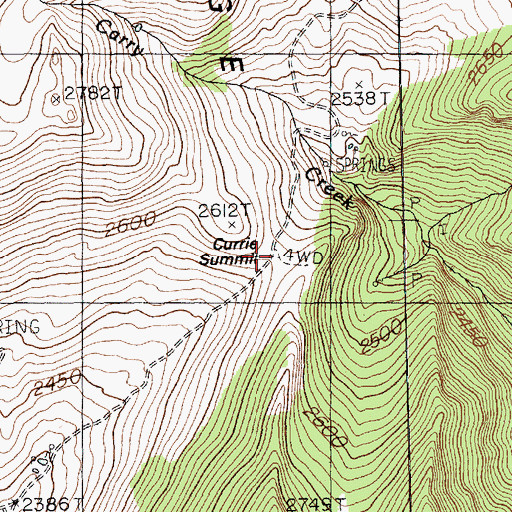 Topographic Map of Currie Summit, NV