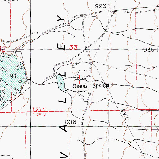 Topographic Map of Owens Springs, NV