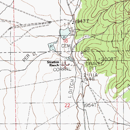 Topographic Map of Stratton Ranch, NV