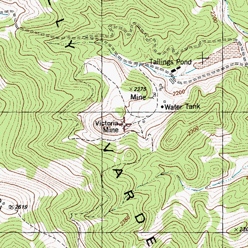 Topographic Map of Victoria Mine, NV