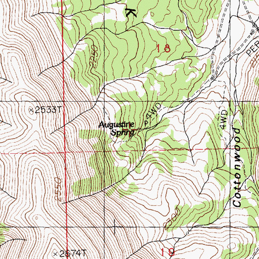 Topographic Map of Augustine Spring, NV