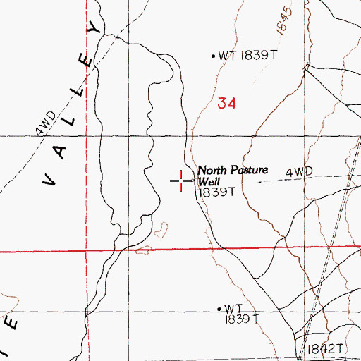 Topographic Map of North Pasture Well, NV