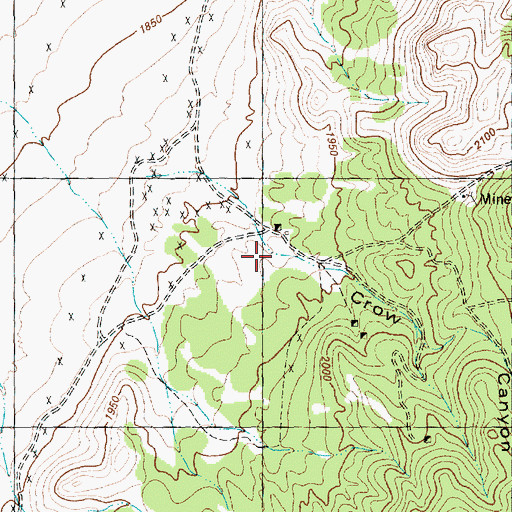 Topographic Map of Crow Canyon, NV