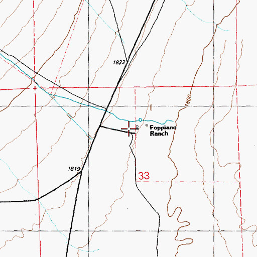Topographic Map of Foppiano Ranch, NV