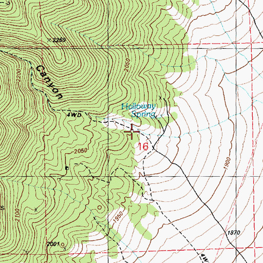 Topographic Map of Silver Canyon, NV