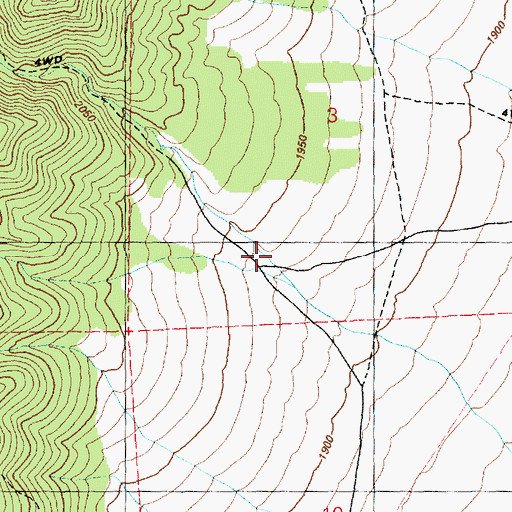 Topographic Map of Log Canyon, NV