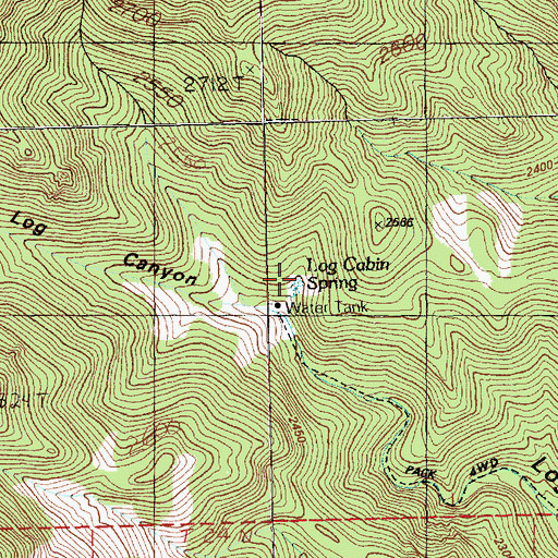 Topographic Map of Log Cabin Spring, NV