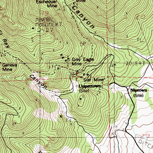 Topographic Map of Star Mine, NV