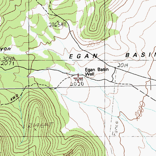 Topographic Map of Egan Basin Well, NV
